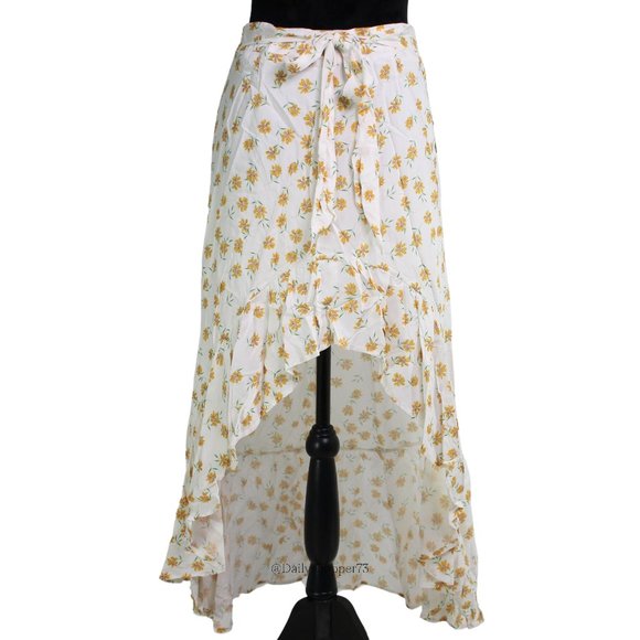 Lost + Wander Dresses & Skirts - Lost + Wander Women's "Amelia" Ruffle Hem High-Low Floral Midi Skirt